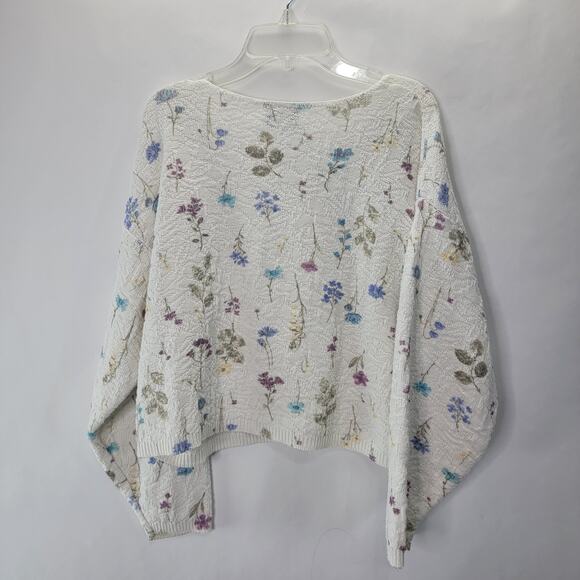 Vintage 80's Big City Dainty Flower Sweater Size S/M Chuncky - Picture 2 of 4